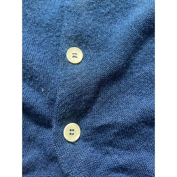 Vintage Christian Dior Monsieur Sweater M Orlon USA Made Logo Cardigan Navy Blue - Picture 10 of 12
